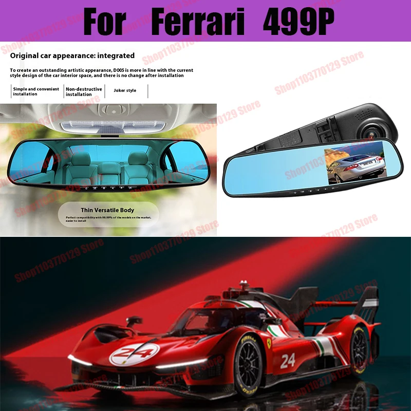 

For Ferrari 499P High definition dual lens driving recorder with front and rear dual recording reverse images Car dvr