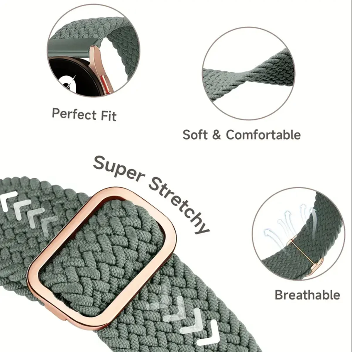 3Pcs 18/20/22mm Quick Release Nylon Strap Braided Loop for Samung/Huawei/Garmin Smart Watch For Woman Man Bracelets Wristband image 2