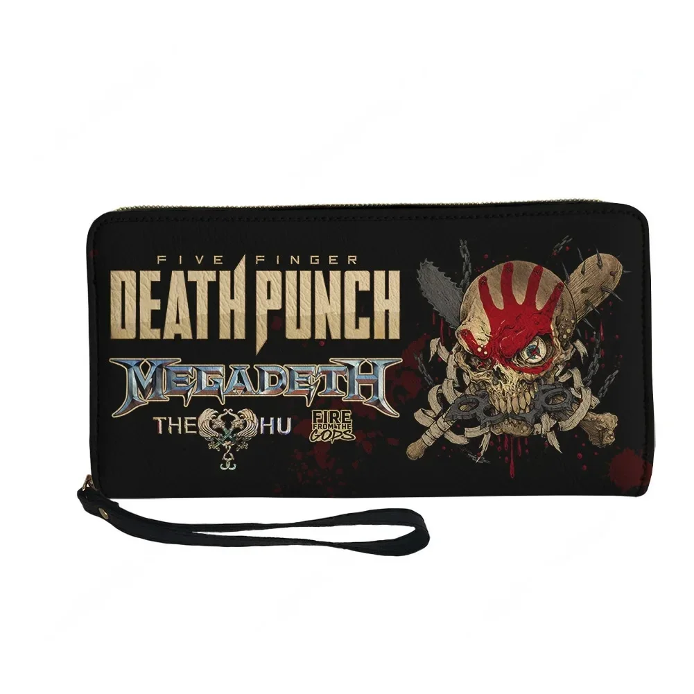 Five Finger Death Punch Band Custom Wallet Purse Sprunki Mens Womens Zipper Long Wallets Double Print  Portable Wallet Gift Bag