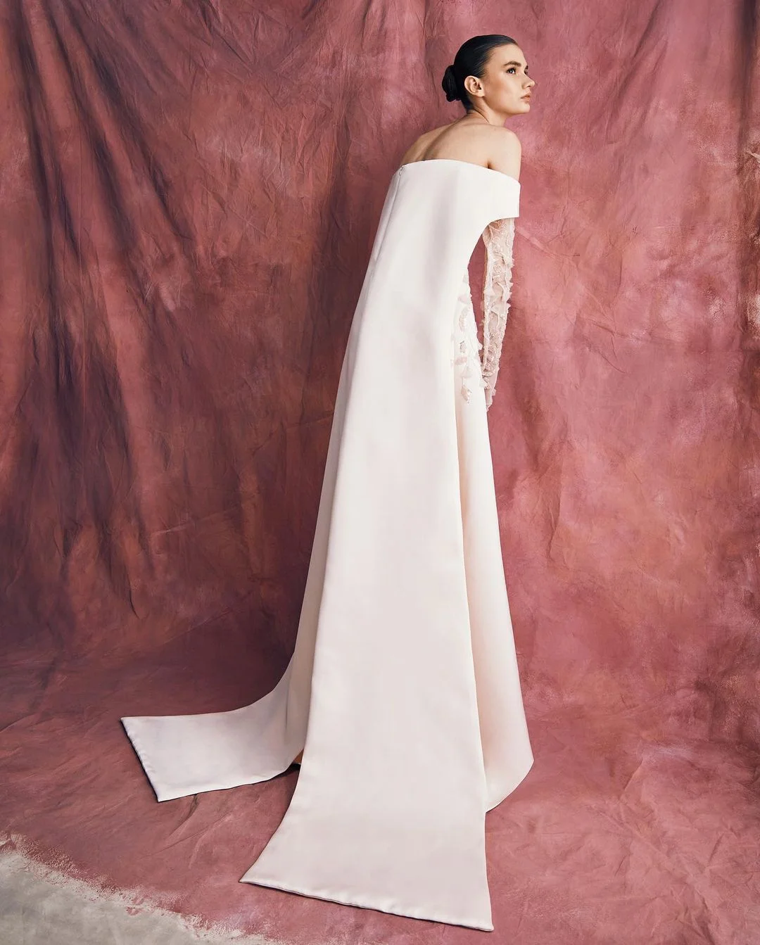 2253 Black Long Sleeves Crepe Beaded Mermaid vestidos de noche vestidos de galaevening dresses فستان العيد image 5