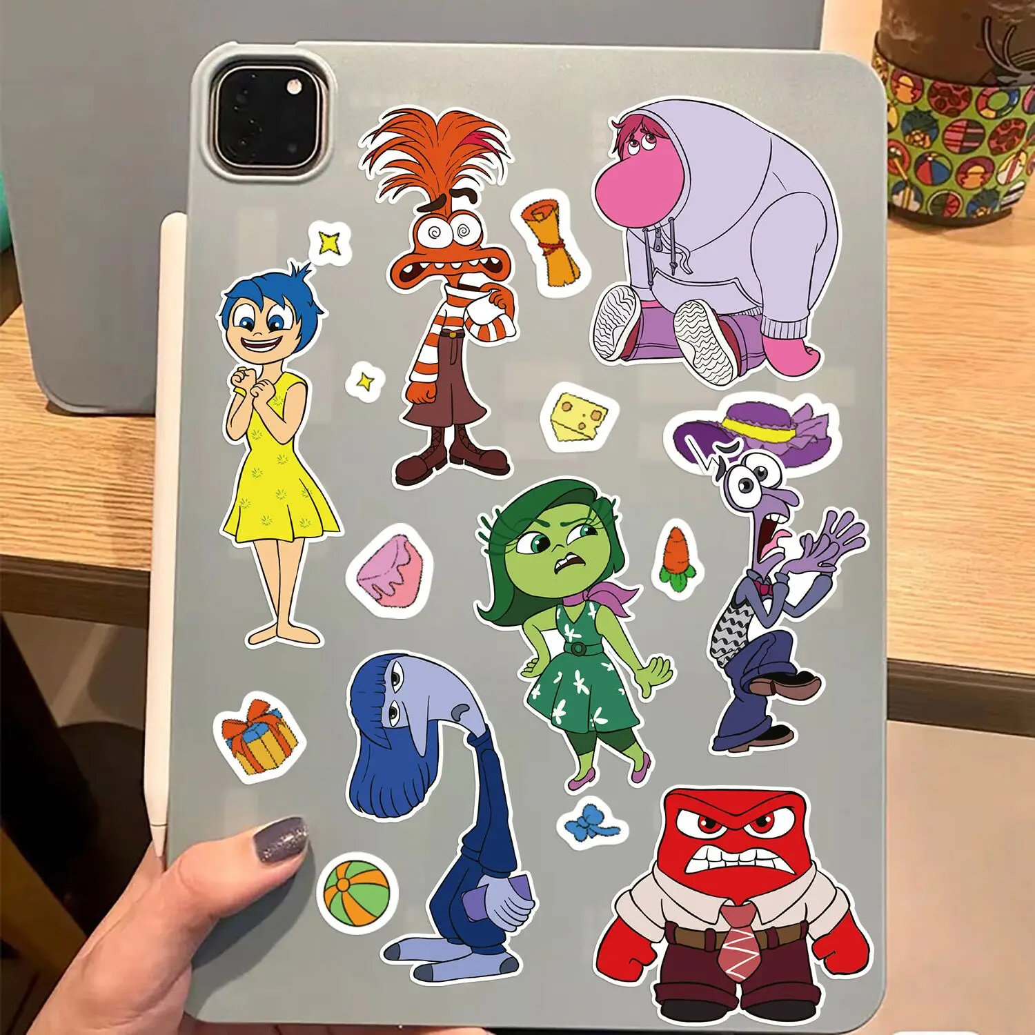 8/16 Blatt Disney von innen nach außen Fantasie animierte Puzzle Aufkleber DIY Telefon Laptop Gepäck Skateboard Graffiti Aufkleber Spaß für Geschenk