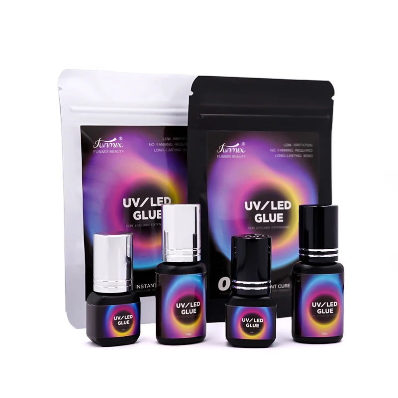 3ml/5ml UV LED速乾まつげ接着剤イルミネーター 1秒速硬化接着剤 まつげアーティストプロフェッショナルまつげ接着剤