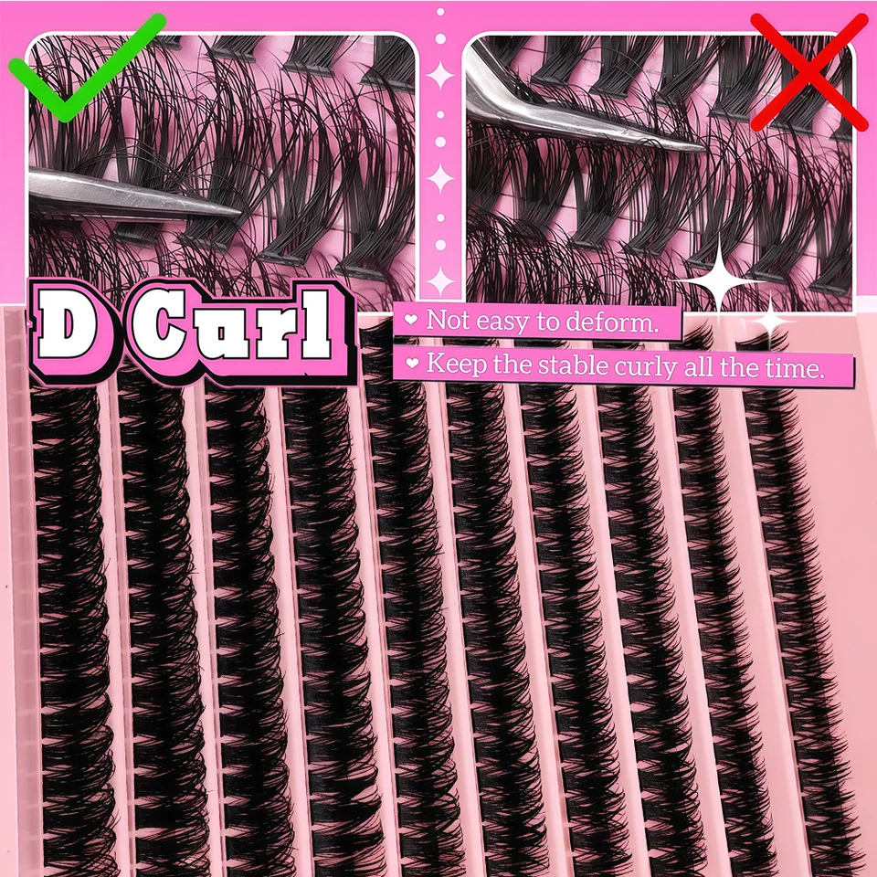Pestañas Postizas Individuales de Estilo Europeo y Americano, Look Natural, Ultra-Suaves, de Alta Capacidad, Segmentadas, para Principiantes 6