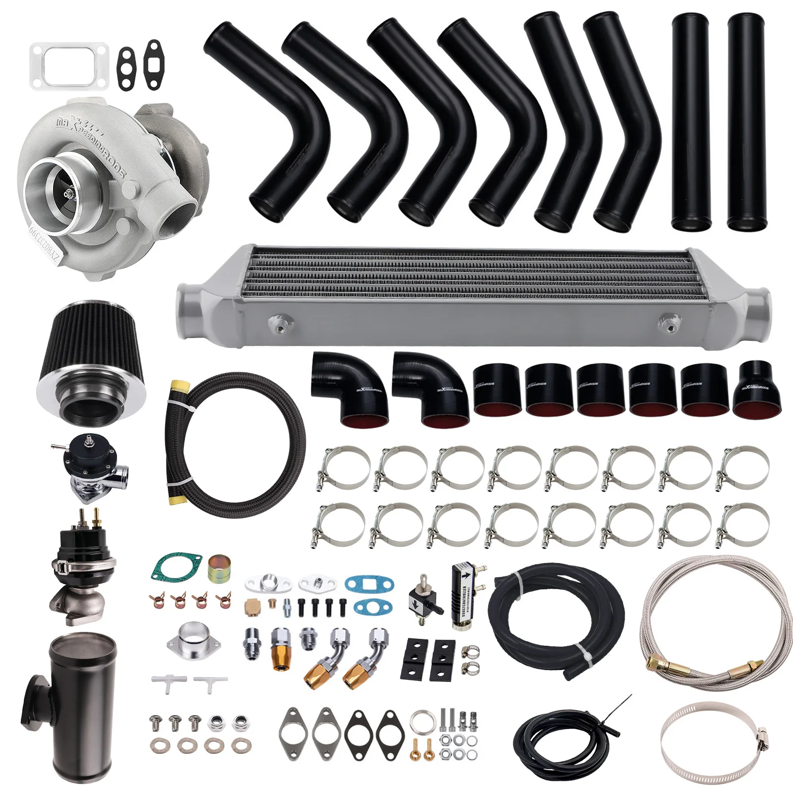 

T4 T04E Turbo+Intercooler+Manifold+BOV+Wastegate Kit Turbokit for BMW E36 E46 323Ci 325is 323i