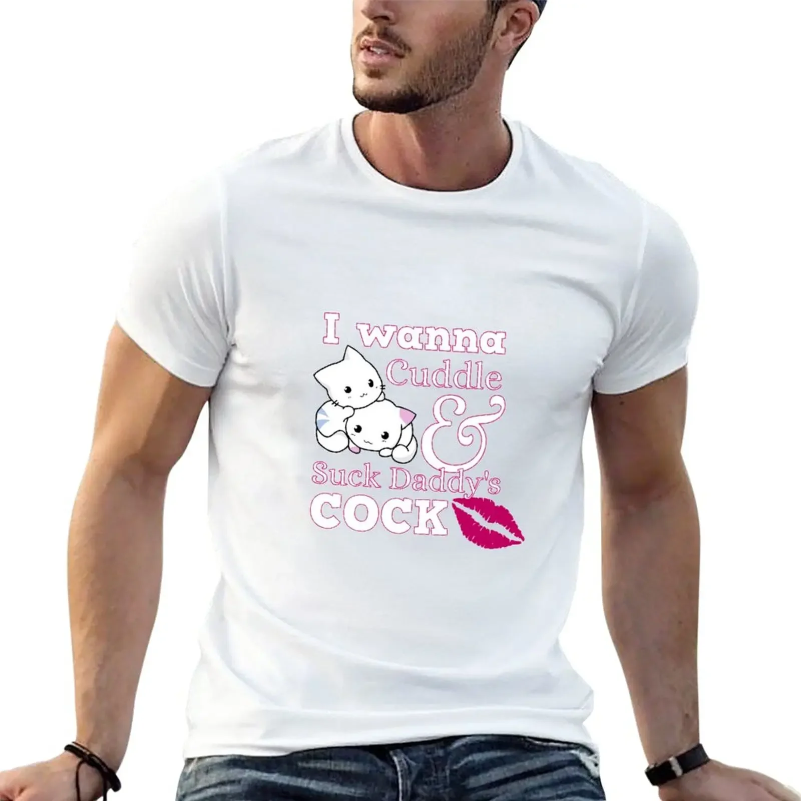 New I Wanna Cuddle Cute Ddlg Clothes Abdl Daddy Dom Kinky T-Shirt Short t-shirt Blouse mens clothing mens designer outfits male