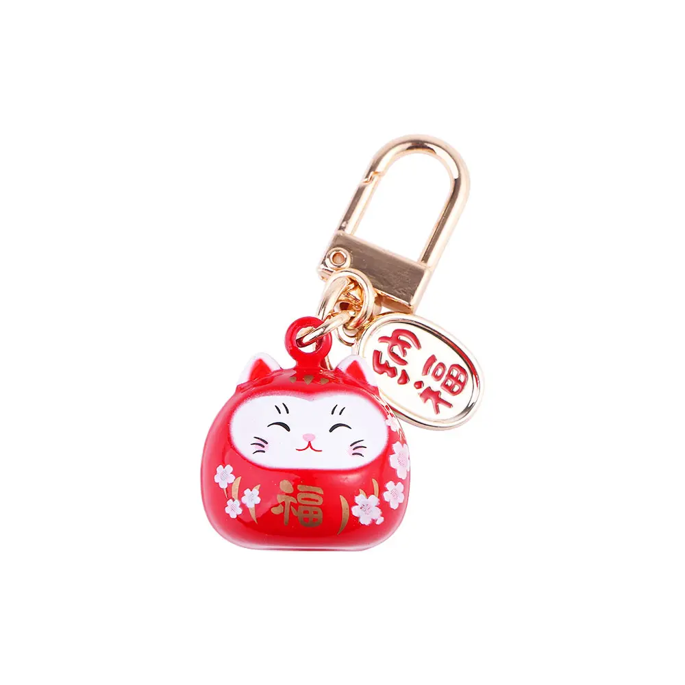 Fashion Jewelry Cute Car Key Silicone Cartoon Door Key Bag Decoration Pendant Lucky Cat Keychains Maneki Neko Keyrings