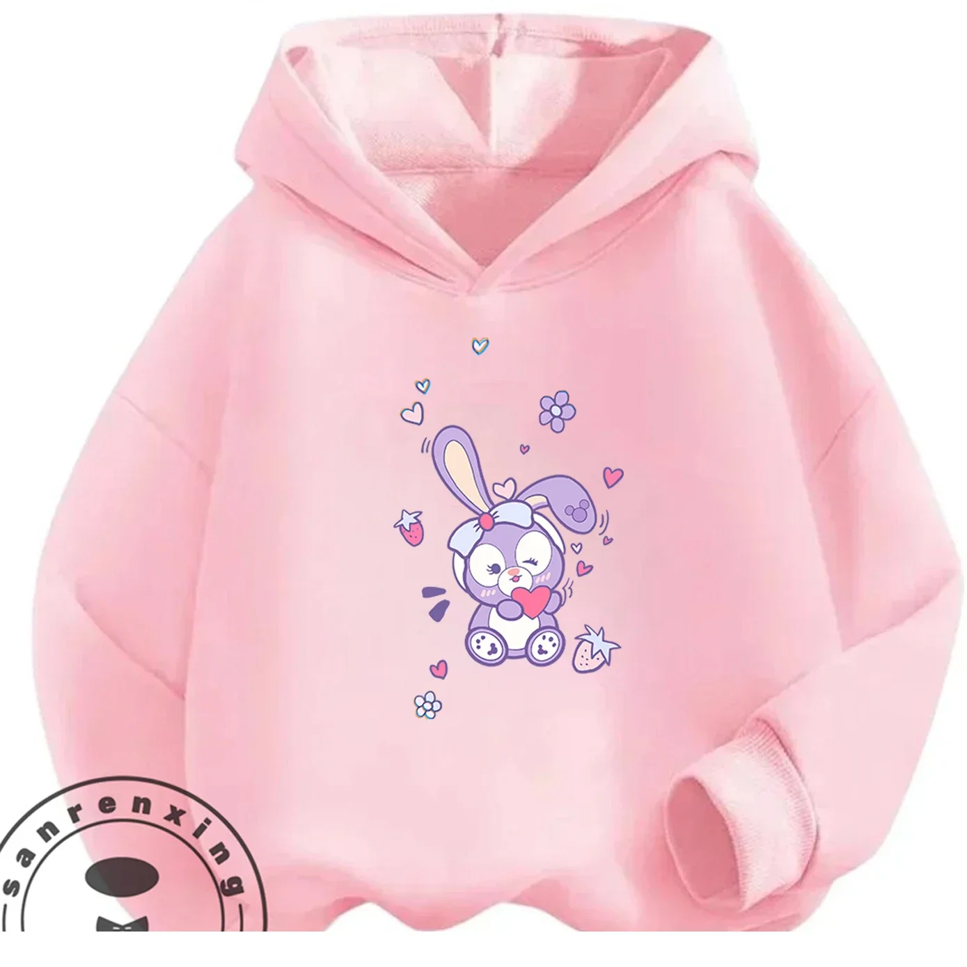 

Толстовка StellaLou для мальчиков и девочек 3-14 лет, осенне-зимняя, милая, в стиле кавай, модная, уличная, с мультяшным принтом, для активного отдыха, повседневная, детская