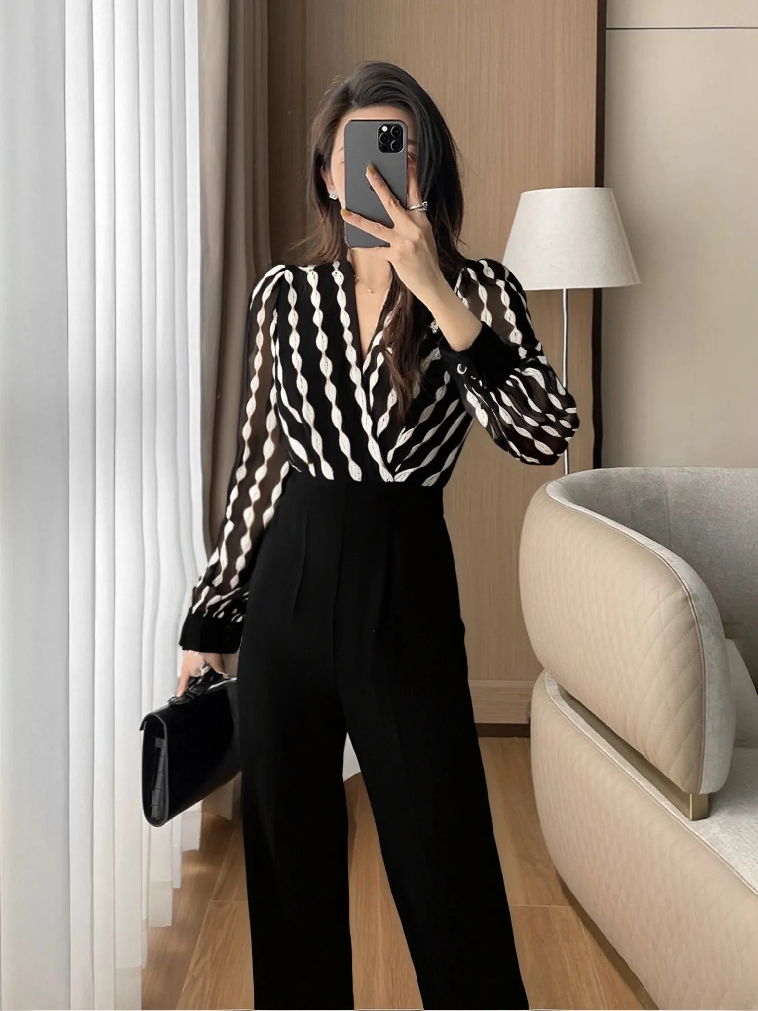 

Женские брюки Ele с высокой талией, весна 2026, модные, утягивающие, универсальные, с длинными штанинами, из полиэфирного волокна D332