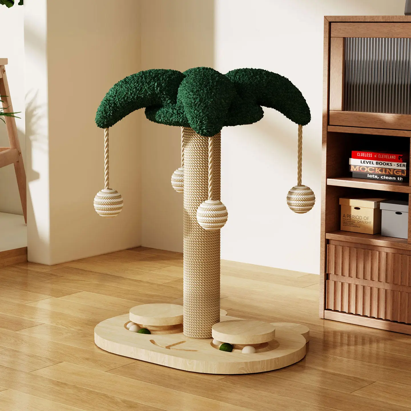 

Cat climbing frame Small apartment does not occupy an area Household cat scratching frame Solid wood cat cat scratching