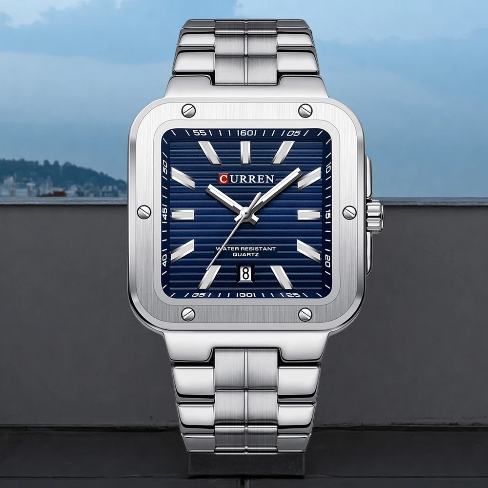 

Новинка 2023 года, мужские часы CURREN, модные аналоговые кварцевые водонепроницаемые часы из нержавеющей стали, подарок для мужчин.