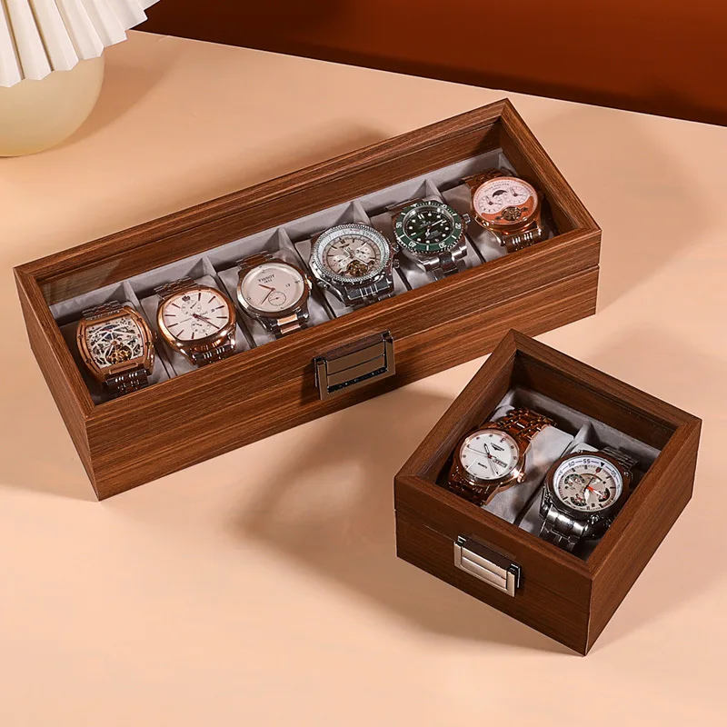 DELESYS New Walnut Wood Creative Watch Box Chinese Style Retro Wood Watch Display Box Large Capacity Beautiful Watch Box