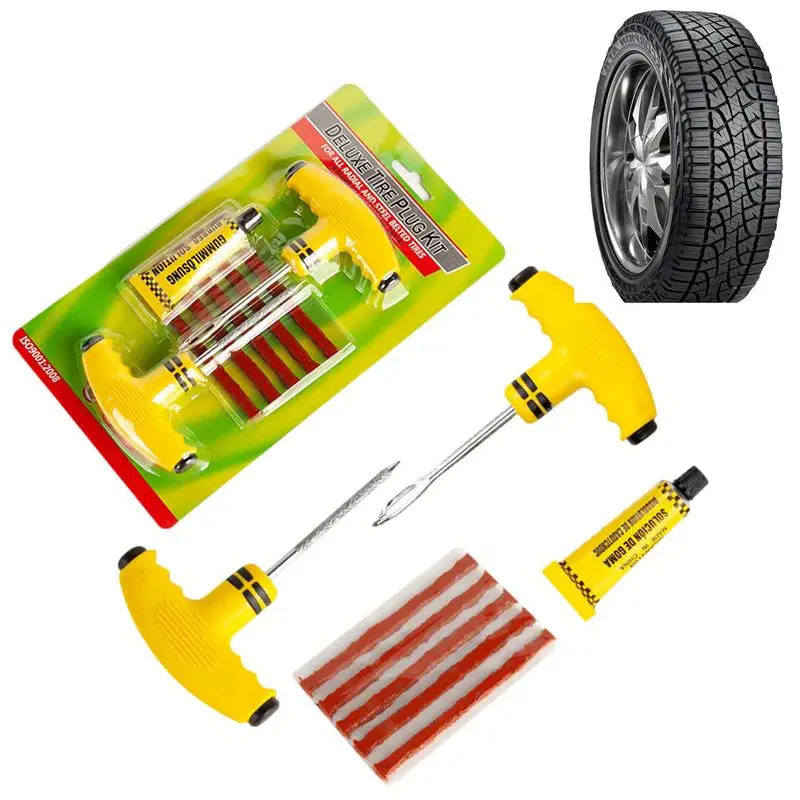 

Flat Tire Repair Kit Tire Puncture Repair Set Tire Repair Tools To Fix Punctures And Plug Flats Patch Car Urgency Tool Kit For