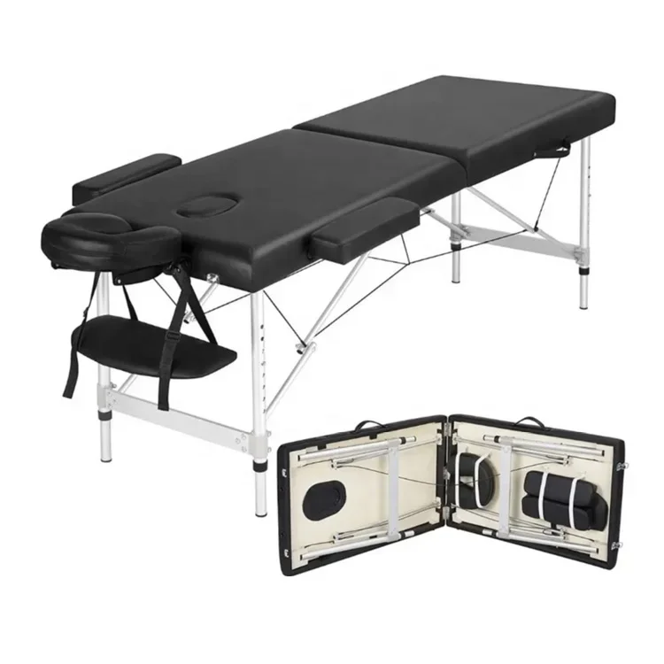 

Hot Sale Two Section Aluminum Massage Bed Massage Couch Portable Massage Table