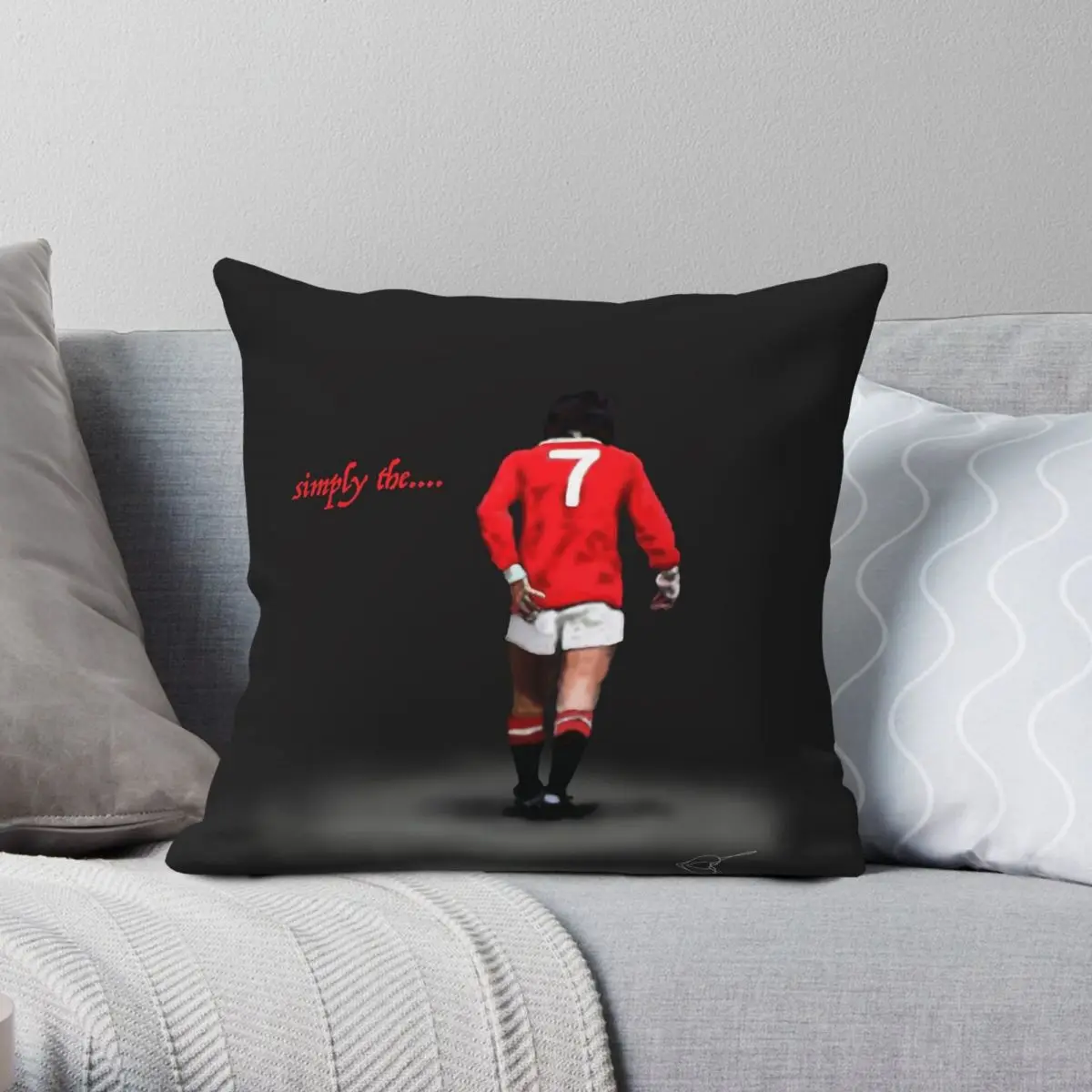 Simply The Best George Best Square Pillowcase Polyester Linen Velvet Pattern Zip Throw Pillow Case Sofa Seater Cushion Cover 18