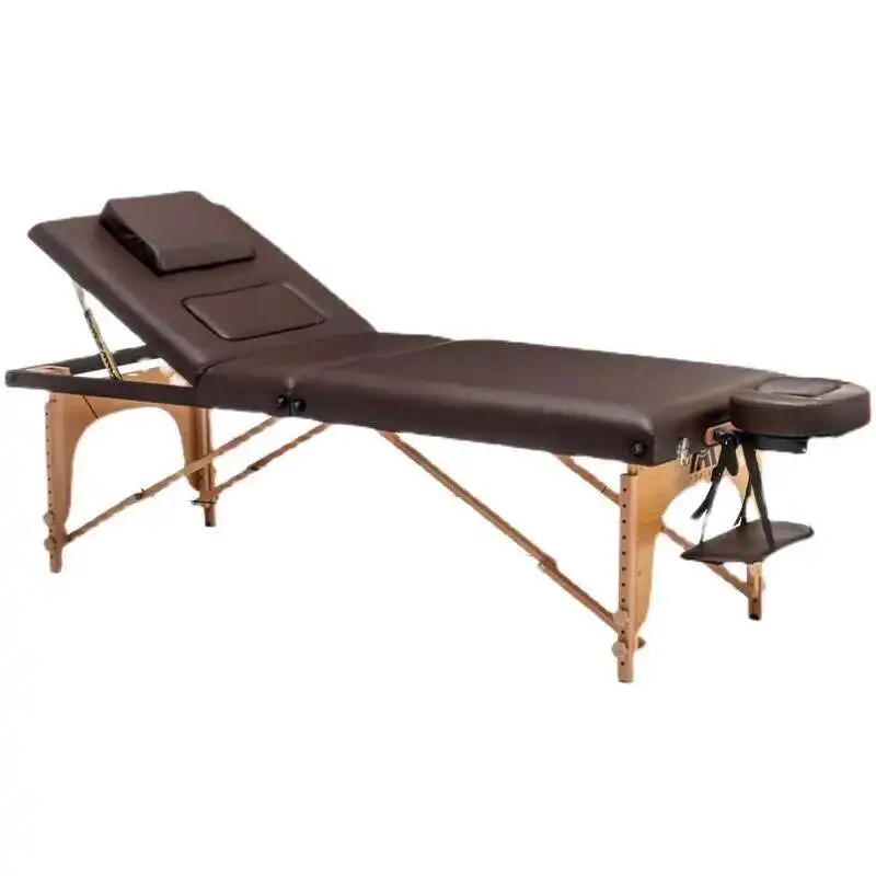 Tandu Kayu Tempat Tidur Kosmetik Estetika Profesional Lipat Tempat Tidur Pijat Tato Spa Camas Portatil Furnitur Pijat MQ50MB