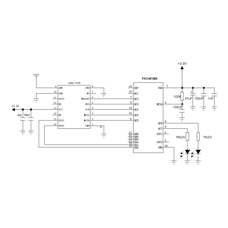 150Mhz CC68-C1 LLCC68 Lora Module160mw 5KM Full Instead Of LORA1262/LORA1268