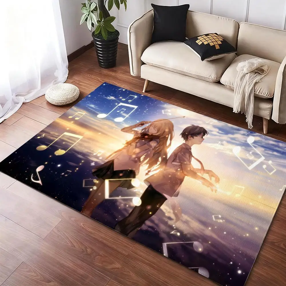 

Cute Y-Your Lie in Aprils Floor Mat Soft Thickened Non-Slip Door Mat for Living Room Home Decor Flannel Rugs