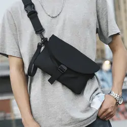 Men Nylon Chest Pack Cellphone Pouch Outdoor Sports Cross-body Bag Casual Running Cycling Sling Bag