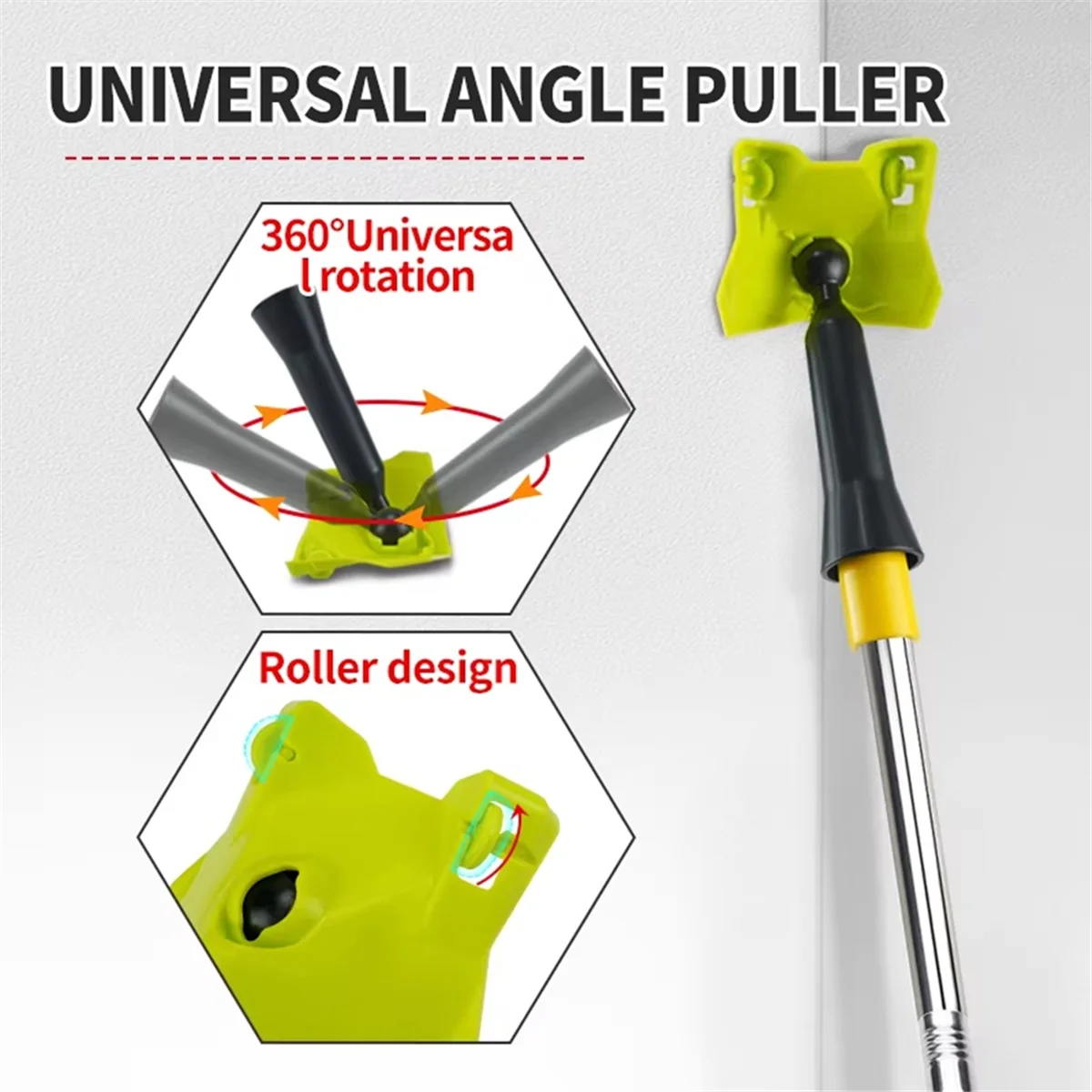 ABNJ Plastic Drywall Corner Finisher Cleaning Stucco Trimming Tool with Portable Retractable Roller Extension Pole