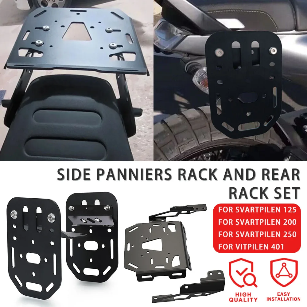 

Motorcycle Side Panniers Rack and Rear Rack Set For Husqvarna Vitpilen250 Vitpilen 250 2023 2020-2024 Svartpilen 250 200 125 401