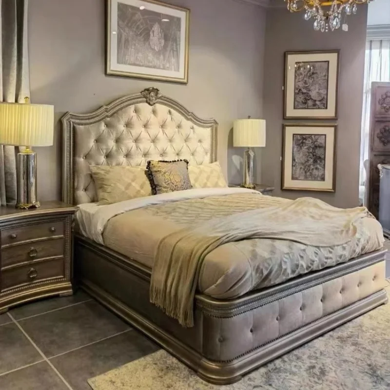 

Водонепроницаемая двуспальная кровать размера «queen-size», европейская мягкая кавайная 2-местная мягкая современная кровать, роскошная двойная деревянная мебель Camas De Casal