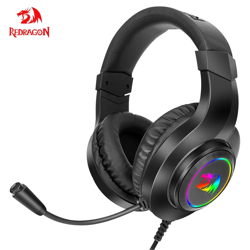 REDRAGON HYLAS H371 RGB auriculares para juegos, 7,1 USB sonido envolvente ordenador ordenador ordenador portátil auriculares micrófono EQ controlador
