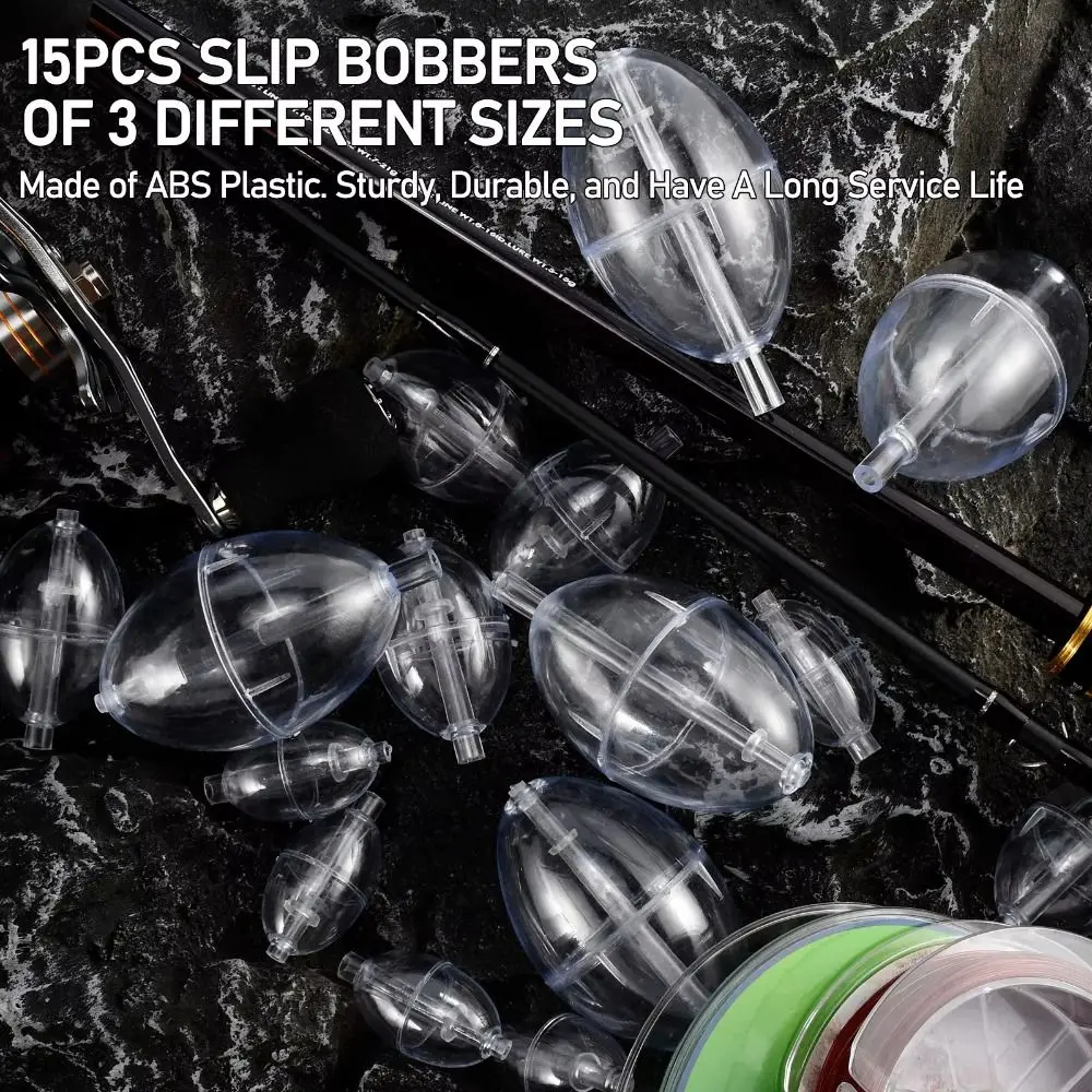 

5pcs Plastic Fishing Clear Float Buoy Hollow Design Transparent Water Injection Bubble Floats Water Injection Buoy Type