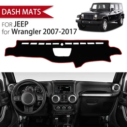 Car Dashboard Cover Avoid Light Pad Instrument Platform Cover Mat Carpet Accessories For JEEP Wrangler 2007-2017