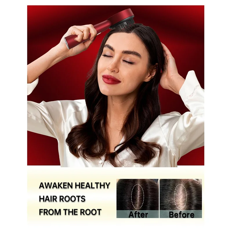 ABUU-فرشاة تدليك فروة الرأس الكهربائية لزيت الشعر 3 أوضاع مخصصة للاسترخاء وموزع زيت مقاوم للماء IPX7