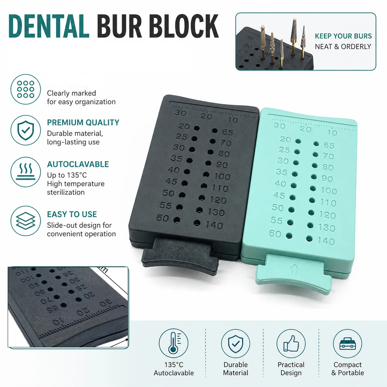 Dental Endo Rulers Gutta-Percha Cutter Measuring Calibration Ruler Base High Precise Dentist Tools Material Instrument