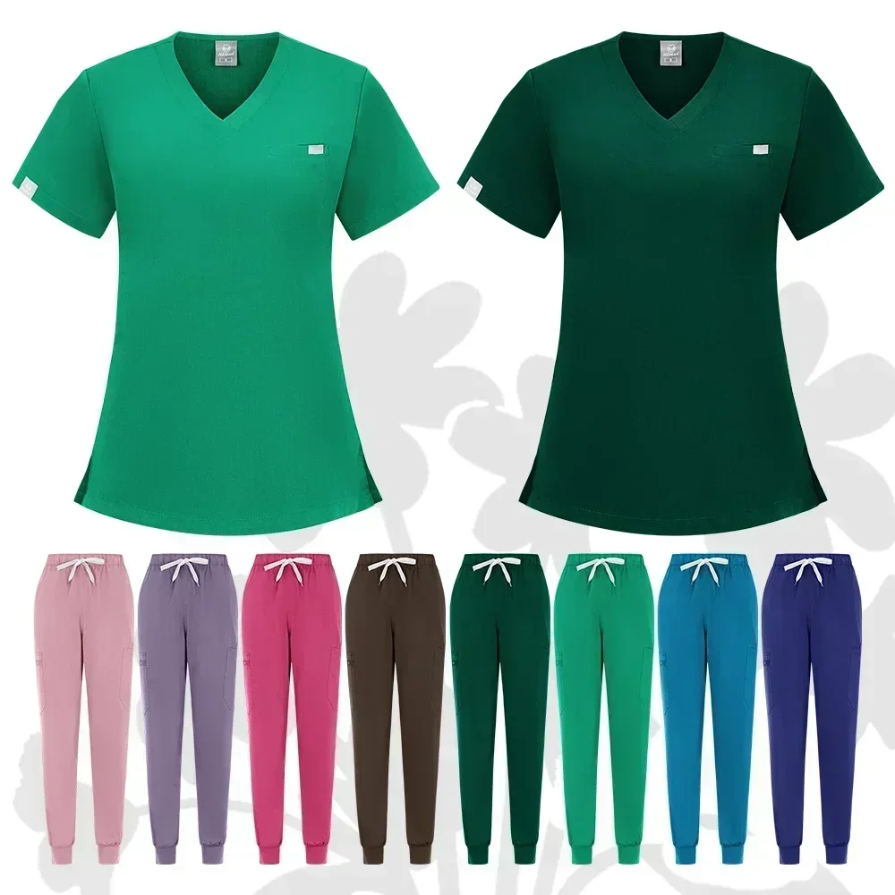 New work clothes Medical uniform elastic   and pocket pants Nurse set Doctor surgical nursing clothing wholesale accessories