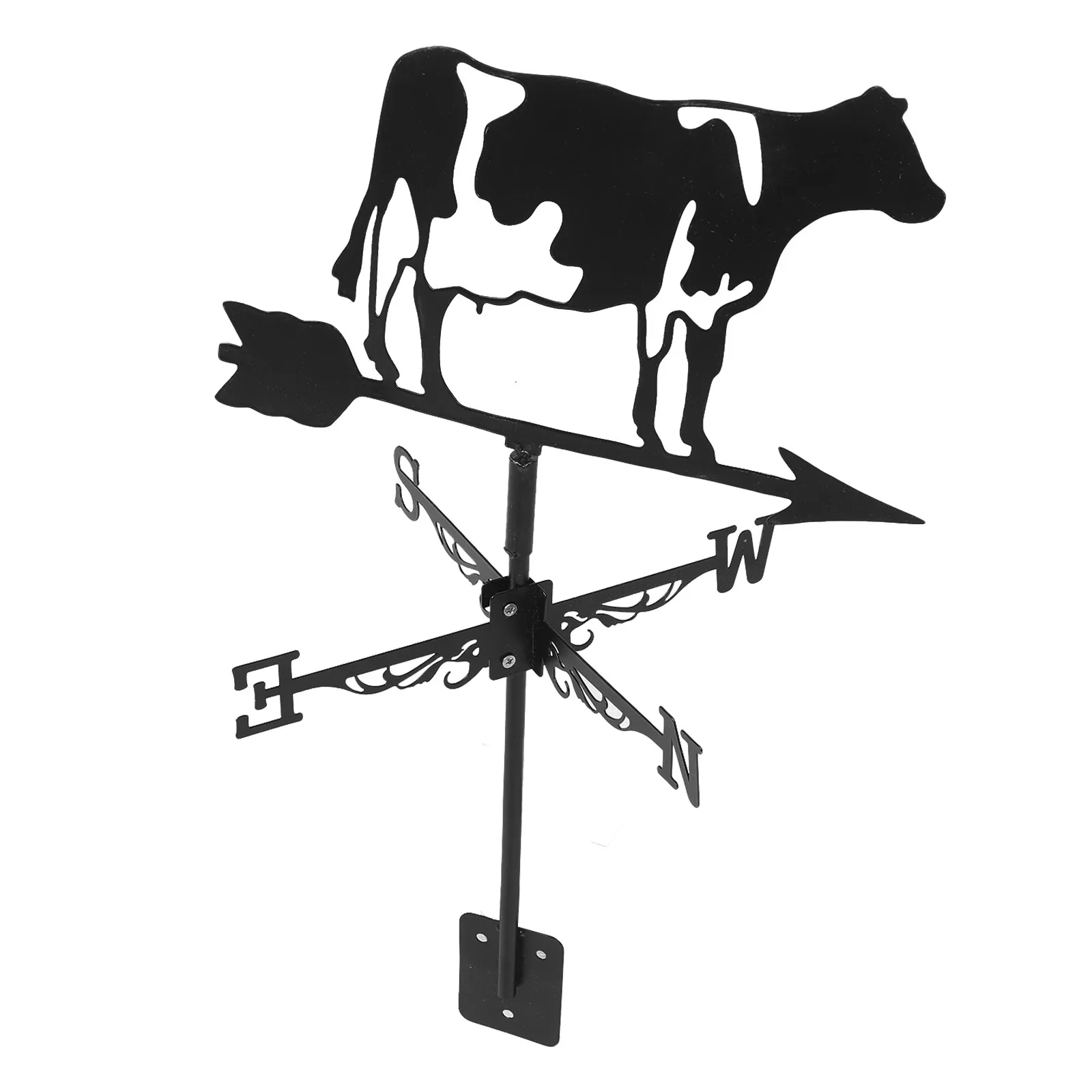 Cow Weathervane 3D Iron Wind Direction Indicator for Roof Garden Patio Yard Outdoor Decor