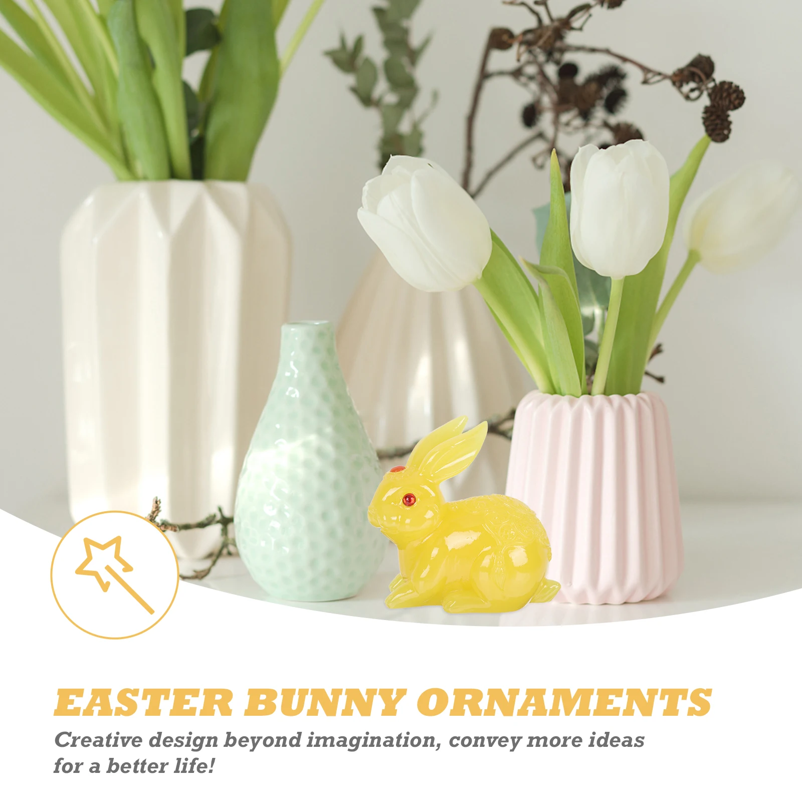 

Chic Resin Bunny Adorable Rabbit Decoration Easter Festival Desktop Party Gift Bunny Figurine Easter Rabbit Ornament