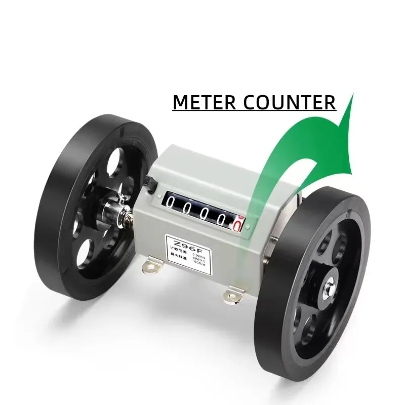 Z96-F Mechanical Meter Counter Length Distance 0-9999.9 Double Rolling Wheel Mechanically Driven Recorder Measuring length