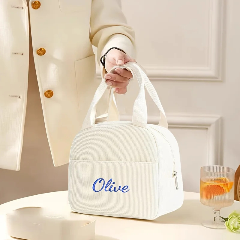 Personalisierte, thermoisolierte Lebensmittel-Tasche für Kinder, Schultaschen für Paare, Unisex, tragbare Lebensmittel-Aufbewahrungstasche, Studenten-Lunchbag – Detail 4