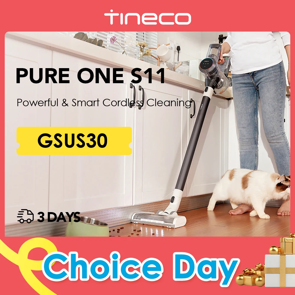 Tineco Pure ONE S11 Cordless Vacuum Cleaner Smart Handheld Strong Suction Lightweight Wireless Deep Clean Hair Floor Carpet Car