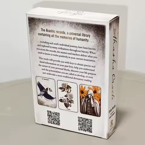 Akasha Oracle Deck 10.5x7.5cm 50 Cards To Unlock Past Life Wisdom Akashic Records Printed on 350GSM Double-embossed Cardstock