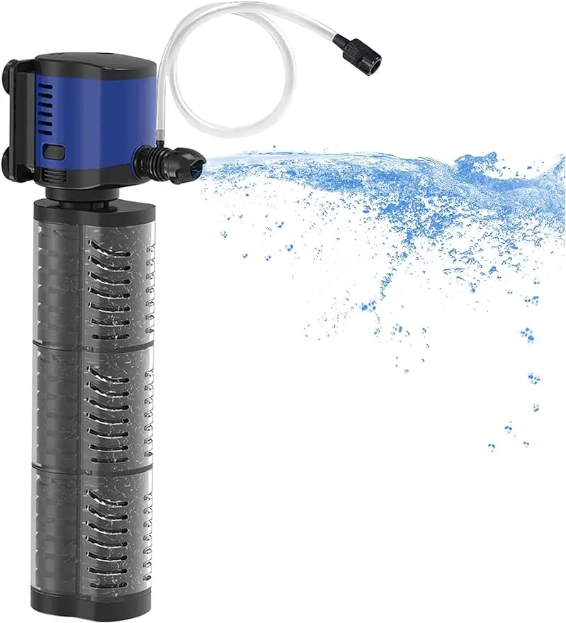 TARARIUM Aquarium Filter Powerful 660GPH for 100-300 Gallon Large Fish Tank Small Pond Fountain, Wave-Maker Submersible Water