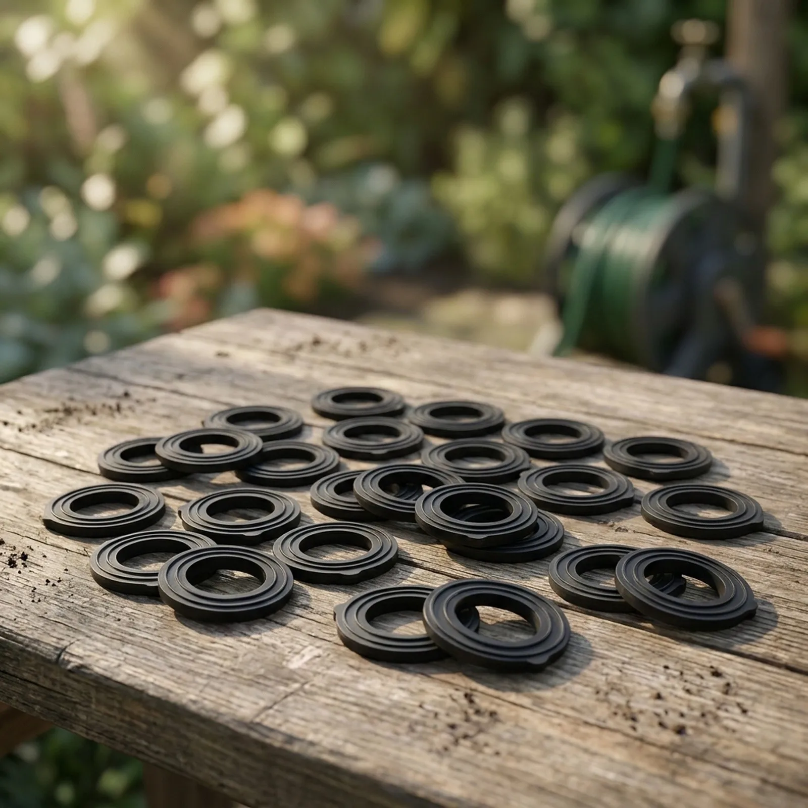 20 Rubber Hose Pipe Washers Engineered with Positioning Tabs for Reliable Performance in Outdoor Water Systems