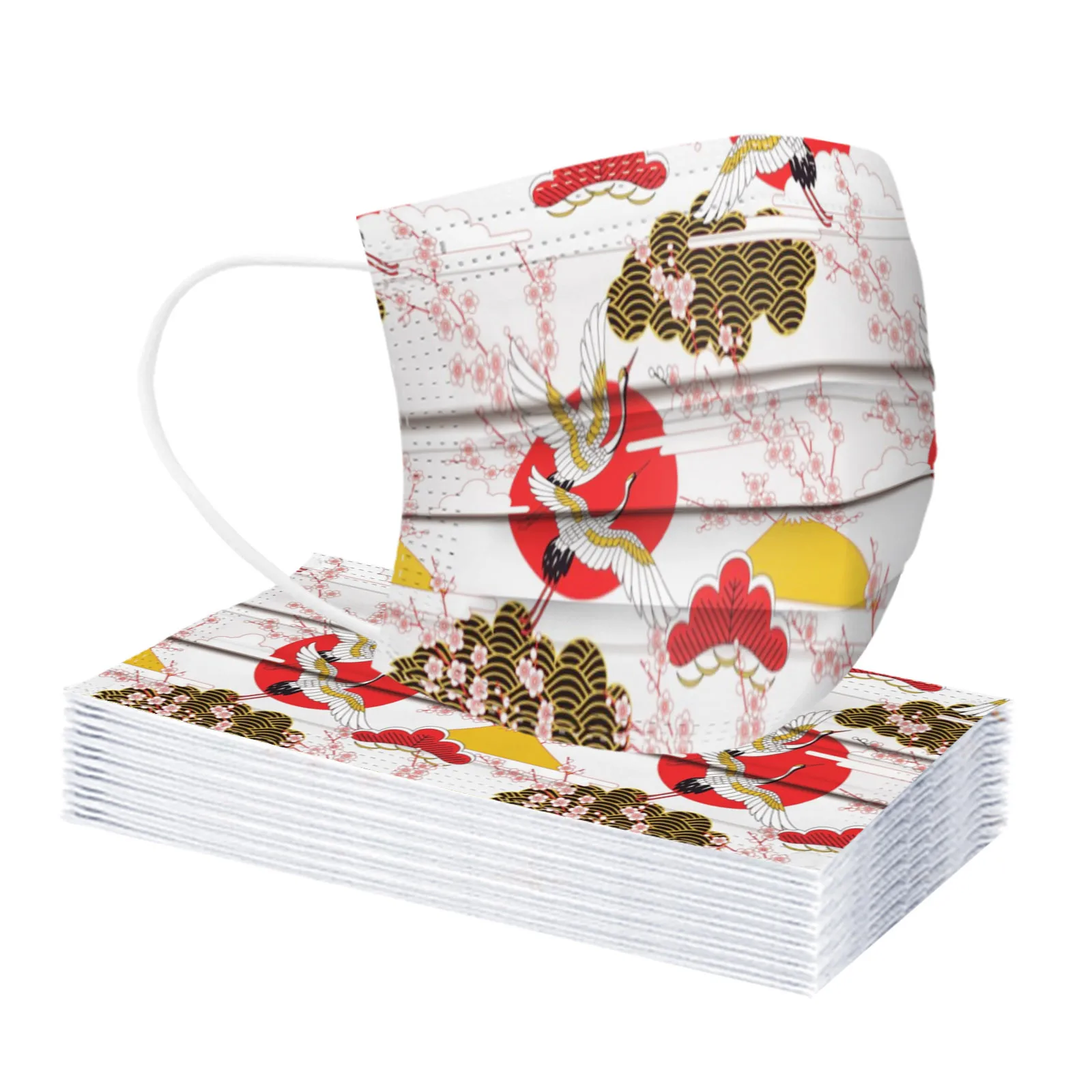 Multiple Styles Of Adult Disposable Masks Essential Comfortable Mask For Long-Distance Travel Chinese Printed Fashion Mask