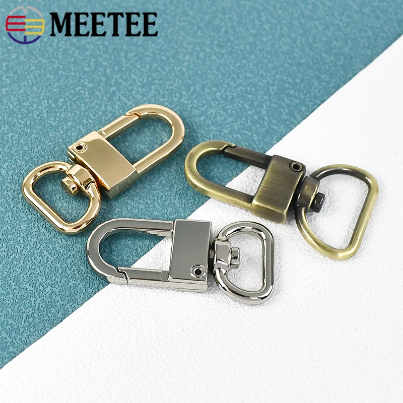 

10Pcs Meetee D Tail 13/16/19mm Metal Lobster Buckles Bag Strap Swivel Trigger Clasp Webbing Belt Snap Hook Hardware Accessories