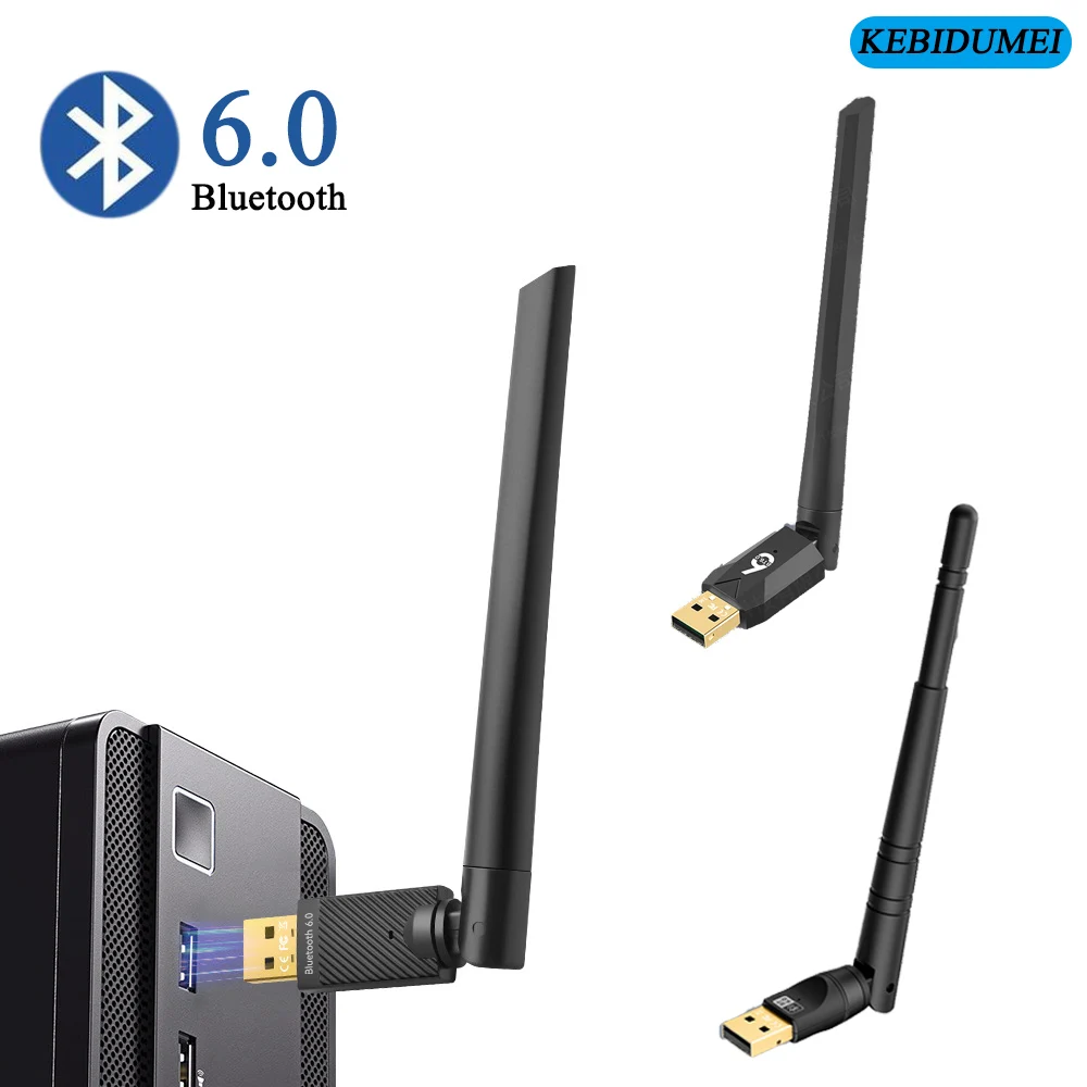 

USB Bluetooth 6.0 Adapter For Windows 8.1/10/11 Wireless Audio Receiver Transmitter Antenna USB Dongle For Laptop Mouse Keyboard
