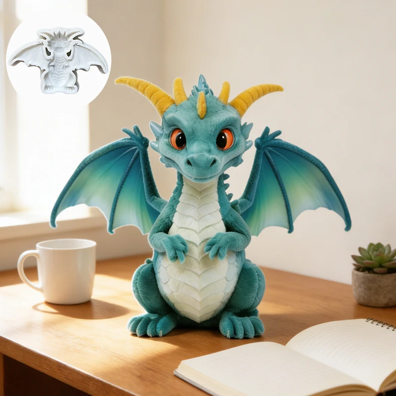 Double-winged baby dragon silicone molds, reusable resin molds, clay and plaster molds, DIY decorative handmade molds
