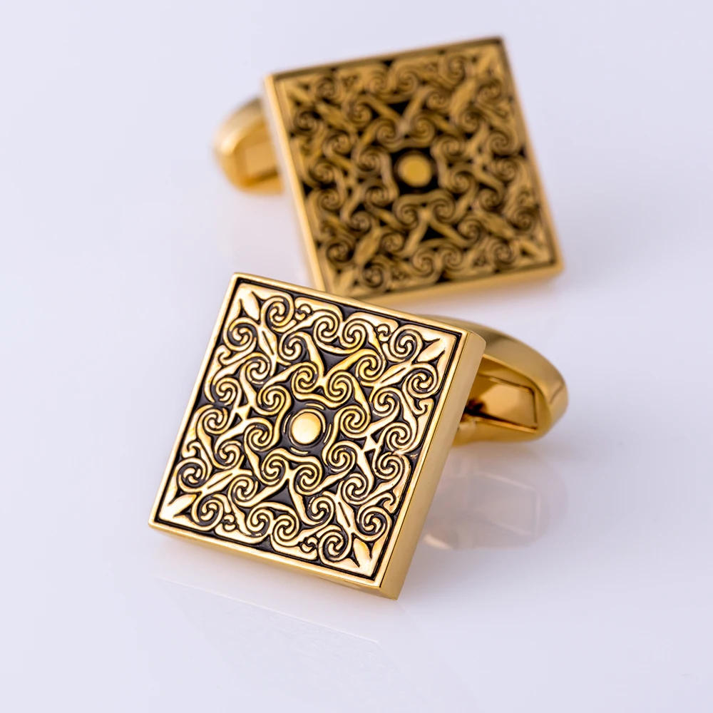 KFLK jewelry French shirt cufflinks for mens Brand Retro Cuff links Luxury Wedding Gold-color Button High Quality guests
