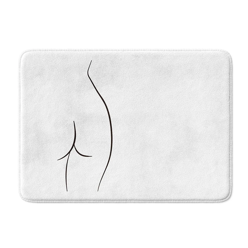 Aertemisi Naked Butt Line Drawing Curvy Chiara Funny Bath Mat with Non Slip Base Absorbent Super Cozy Flannel Floor Rug Carpet