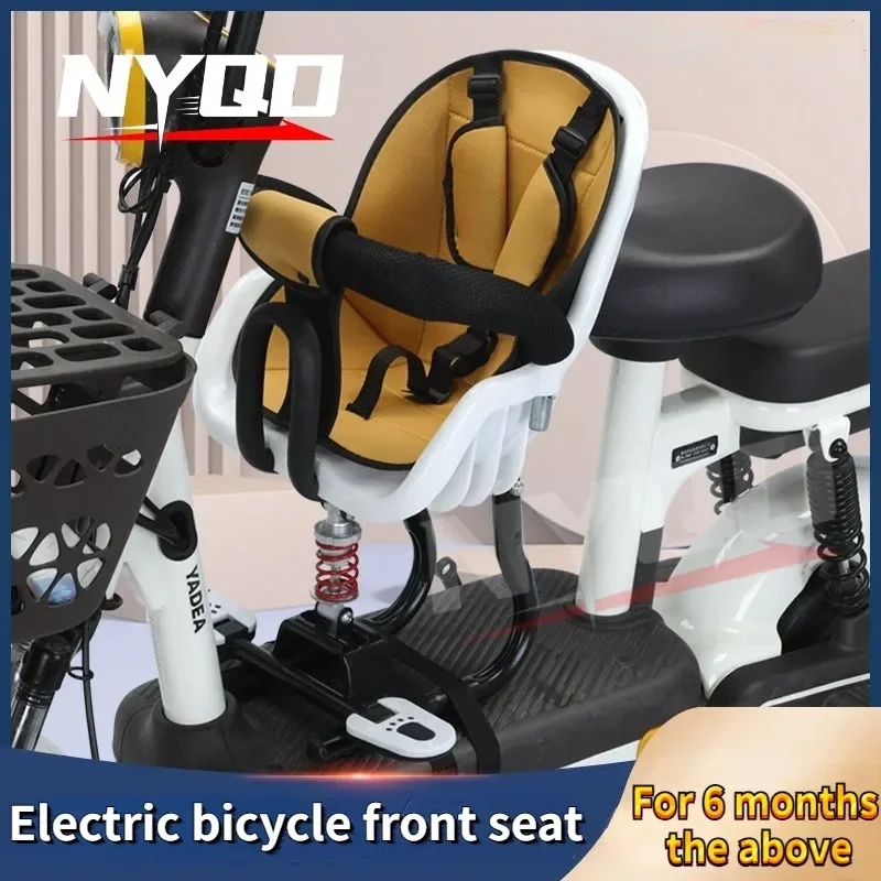 Electric Scooter Child Seat with Belt Electric Motorcycle Shock Absorption Comfortable Seat with Guardrail Scooter Accessories