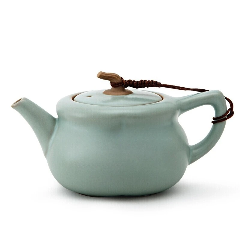 Ru kiln persimmon Ruyi tea set, office gift ceramic kung fu teapot 1 pot 1 sea 6 cups