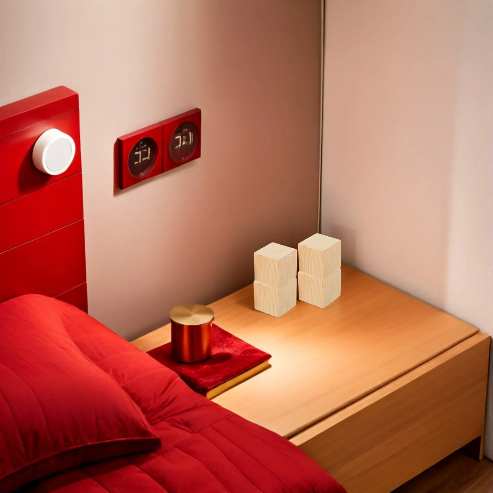 

4Pcs Bed Lifting Blocks Furniture Risers Wood Heavy Duty Stable Risers for Bed Frame Chair Couch Desk Legs Increase Storage