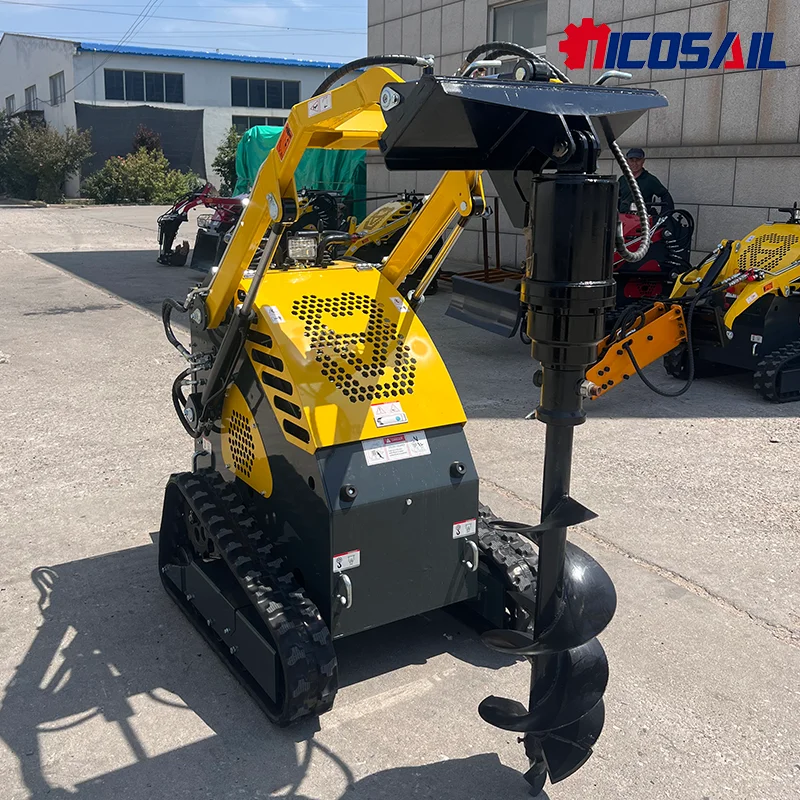 جرافة انزلاقية صغيرة للمسار الزاحف مع مرفقات للبناء والزراعة