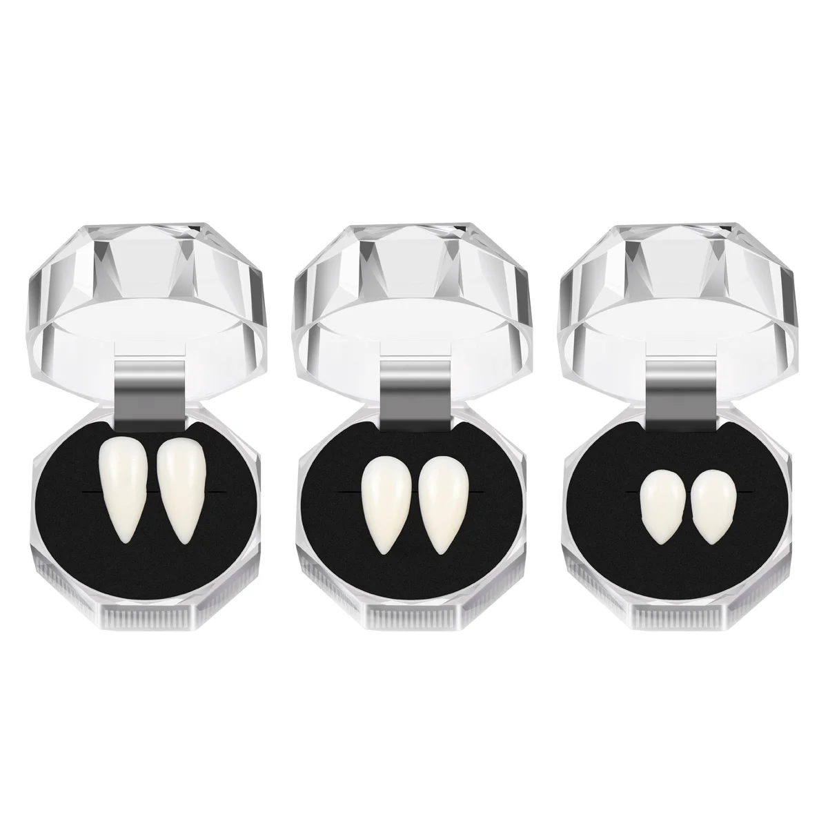 

VORCOOL 3 Pairs of Custom Fangs Cosplay Teeth Dentures Halloween Party Props Halloween teeth teeth caps